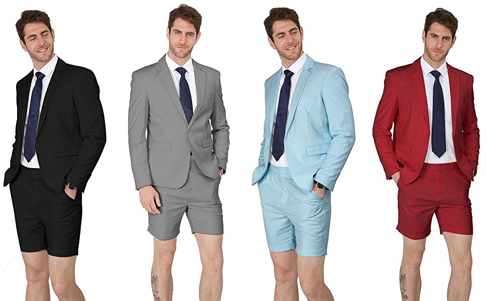 Mens formal hot sale shorts suit